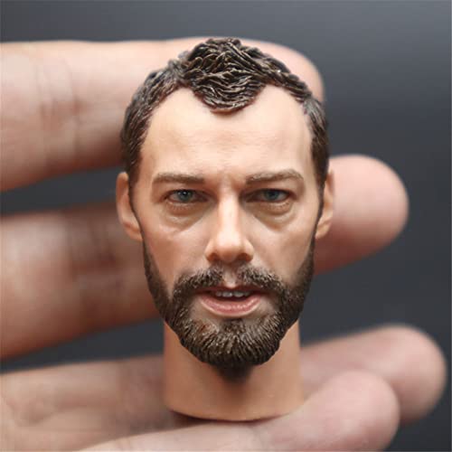 RTYBCDE 1/6 Männliche Kopfskulptur, Europäischer männlicher Soldatenkopf, geschnitzt für 12-Zoll-Aktionfigur-Puppenkörper-Sammlung (C) von RTYBCDE