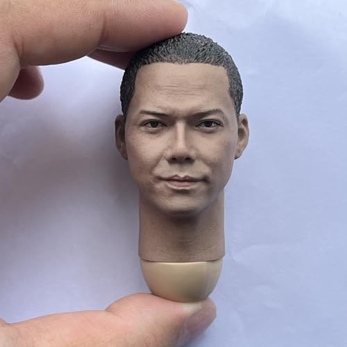 RTYBCDE 1/6 Maßstab Männliches Kopfskulptur, asiatisches Männliches Kopfskulptur für 12 Zoll Soldatenfigurkörper (B) von RTYBCDE