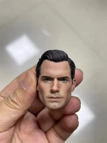 RTYBCDE 1/6 Maßstab männliche Kopf-Skulptur, Henry Cavill europäischer Mann Kopf geschnitzt für 12-Zoll Action-Figuren-Körper (C) von RTYBCDE