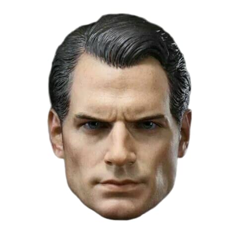 RTYBCDE 1/6 Maßstab männliche Kopf-Skulptur, Henry Cavill europäischer Mann Kopf geschnitzt für 12-Zoll Action-Figuren-Körper (G) von RTYBCDE