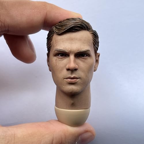 RTYBCDE 1/6 Maßstab männliche Kopf-Skulptur, europäischer Mann Langer Hals Kopf geschnitzt für 12-Zoll männliche Soldaten Action-Figuren-Körper (B) von RTYBCDE