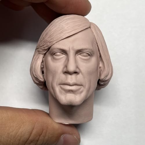RTYBCDE 1/6 Maßstab männliche Kopf-Skulptur, europäischer starker Mann unbemalter Kopf geschnitzt für 12-Zoll männliche Soldaten Action-Figuren-Körper (A) von RTYBCDE