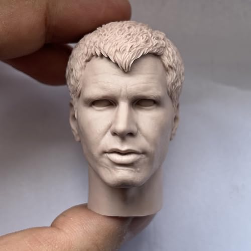 RTYBCDE 1/6 Maßstab männliche Kopf-Skulptur, europäischer starker Mann unbemalter Kopf geschnitzt für 12-Zoll männliche Soldaten Action-Figuren-Körper (F) von RTYBCDE