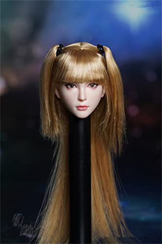 RTYBCDE 1/6 Maßstab weibliche Kopf-Skulptur, asiatisches Mädchen Blasses Haut geschnitzter Kopf für 12-Zoll Action-Figuren-Körper-Sammlung (B) von RTYBCDE