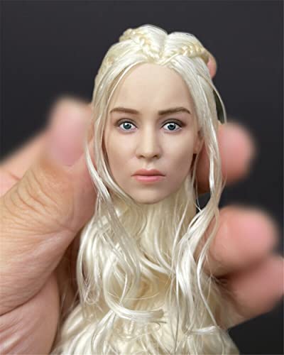 RTYBCDE 1/6 Maßstab weibliche Kopf-Skulptur, europäisches Mädchen Blonde Locken geschnitzter Kopf für 12-Zoll Action-Figuren-Körper (A) von RTYBCDE