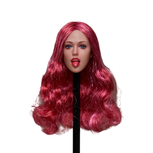 RTYBCDE 1/6 Maßstab weibliche Kopf-Skulptur, rot, europäisches Mädchen, bewegliche Augen, Gesichtsausdruck, geschnitzter Kopf, 3 austauschbare Zungen, für 12-Zoll PH TBL JO RTYBCDE 1/6 Maßstab weibliche Kopf-Skulptur, rot, europäisches Mädchen, bewegliche Augen, Gesichtsausdruck, geschnitzter Kopf, 3 austauschbare Zungen, für 12-Zoll PH TBL JO von RTYBCDE