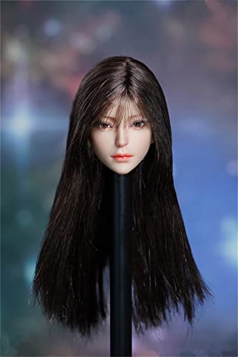 RTYBCDE 1/6 Maßstab weibliche Kopf-Skulptur, schöne asiatische Mädchen Blasses Haut Kopf geschnitzt für 12-Zoll weibliche PH TBL JO Action-Figuren-Körper (B) von RTYBCDE