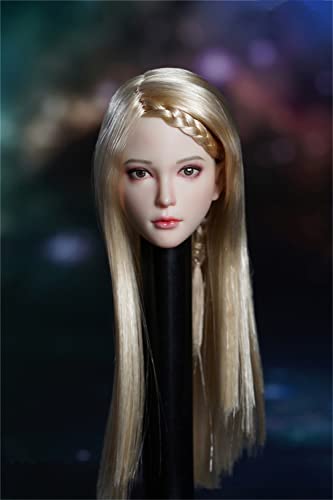 RTYBCDE 1/6 Maßstab weibliche Kopf-Skulptur, schöne asiatische Mädchen Blasses Haut Pflanzhaar geschnitzter Kopf für 12-Zoll Action-Figuren-Puppen (C) von RTYBCDE