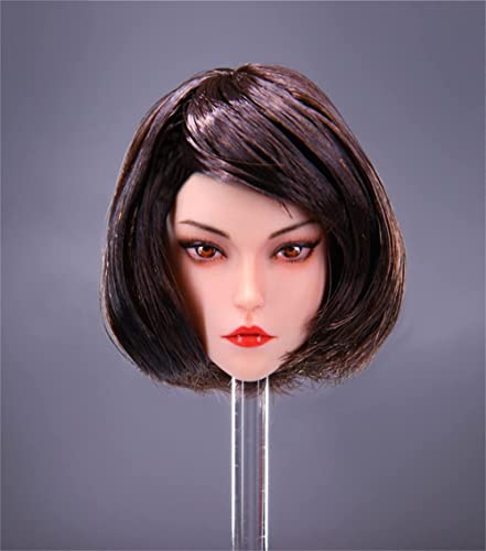 RTYBCDE 1/6 Maßstab weibliche Kopf-Skulptur, weibliche gebräunte Haut Kopf geschnitzt für 12-Zoll PH TBL JO Action-Figuren-Körper (B) von RTYBCDE