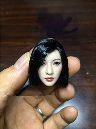 RTYBCDE 1/6 Skala Weiblicher Kopf, Asiatische Frau mit eingepflanztem Haar, Kopfskulptur-Modell, für 12-Zoll-PH-TBL-JO-VC-Aktionfigur (G) von RTYBCDE