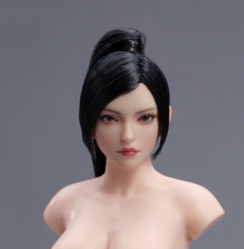 RTYBCDE 1/6 Skala weibliche Kopf-Skulptur, asiatische Mädchen, Blasses Haut, geschnitzt, bewegliche Augen, schwarzes Haar mit hohem Pferdeschwanz, für 12-Zoll PH TBL JO RTYBCDE 1/6 Skala weibliche Kopf-Skulptur, asiatische Mädchen, Blasses Haut, geschnitzt, bewegliche Augen, schwarzes Haar mit hohem Pferdeschwanz, für 12-Zoll PH TBL JO von RTYBCDE