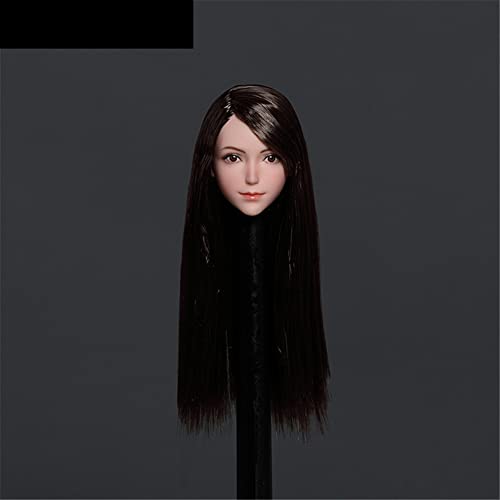 RTYBCDE 1/6 Weibliche Kopfskulptur, Asiatische Frau mit eingepflanztem Haar, geschnitzt für 12-Zoll-weibliche PH-TBL-JO-Aktionfigurkörper (SDH002A) von RTYBCDE