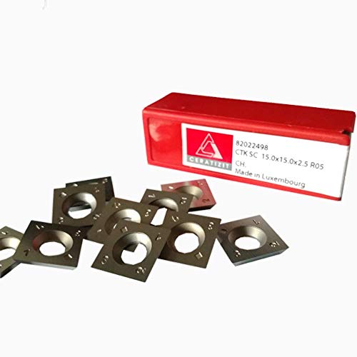 RTing 15mm Vierkant 4-kant Wendeplatten Wendeschneidplatten für Holzbearbeitung Spirale, Hobelkopf, 10 Stück pro Packung (15x15x2.5-30*) von RTing