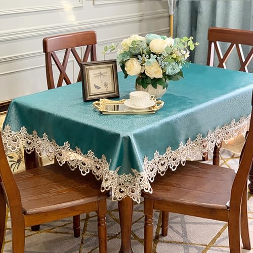 RUANLOV Tischdecke, PU Rechteck Tischtuch, Tafeldecke Abwaschbar Jacquard Design Spitzentischdecke, Wasserdicht, öLdicht, Auslaufsicher, Tischschutz, Tischdekoration, Zuhause (E 110X160cm) von RUANLOV