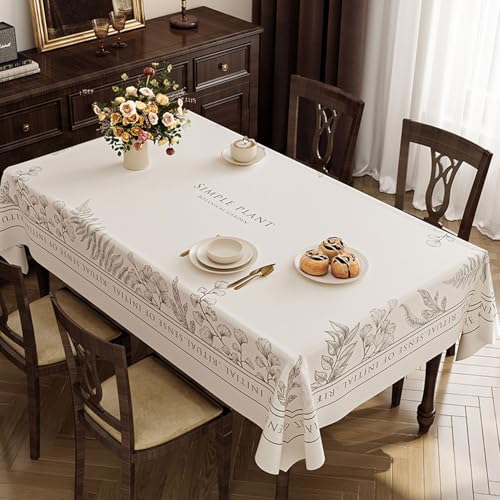 RUANLOV Tischtuch Wasserabweisend Tafeldecke Abwischbare aus Polyester, Tafeldecke Kratzfest aus Polyester, Dekoration Drinnen Urlaub Party Dekor, Faltenfrei Wiederverwendbar (D 140x220cm) von RUANLOV