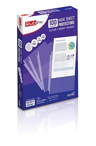 100 Stück Mini Schwergewicht Blatt Protektoren Top-Loading Verstärkte 7-Loch 5.5x8.5 Zoll Seitenschutz für Mini Ringbücher Säurefrei Archivsicher für Dokumente und Fotos Box mit 100 Stück 100 Stück Mini Schwergewicht Blatt Protektoren Top-Loading Verstärkte 7-Loch 5.5x8.5 Zoll Seitenschutz für Mini Ringbücher Säurefrei Archivsicher für Dokumente und Fotos Box mit 100 Stück von RUBEX