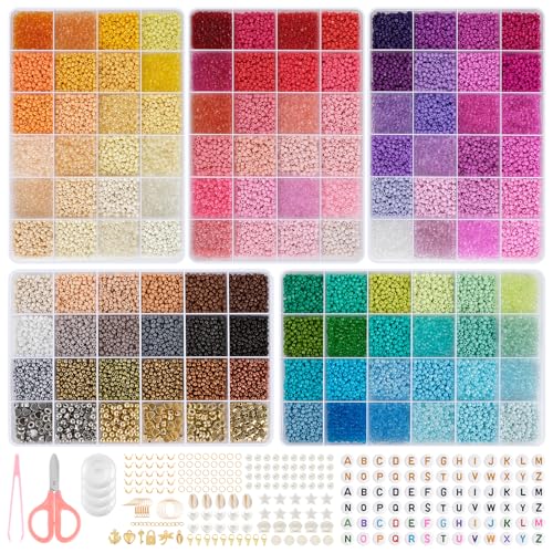 RUBY 3mm Perlen für Armbänder, 114 Bunte Glasperlen zum Auffädeln, 5PCS Mini Perlenset Charm Kit mit Holzperlen, Perlen zum Auffädeln für Weihnachten DIY Bracelet Making Kit, Partys, Feiertage RUBY 3mm Perlen für Armbänder, 114 Bunte Glasperlen zum Auffädeln, 5PCS Mini Perlenset Charm Kit mit Holzperlen, Perlen zum Auffädeln für Weihnachten DIY Bracelet Making Kit, Partys, Feiertage von RUBY