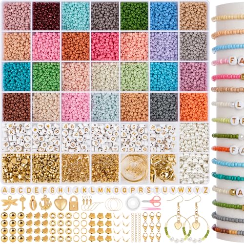 RUBY 3mm Perlen für Armbänder, 28 Bunte Morandi Glasperlen zum Auffädeln,Perlen zum Auffädeln für Weihnachten DIY Bracelet Making Kit, Feiertage von RUBY