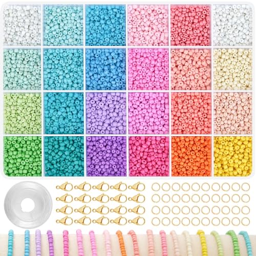 RUBY 3mm Perlen für Armbänder Pastell, 24 Bunte Makkaron Matte Glasperlen zum Auffädeln Perlen zum Auffädeln, Mini Perlenset Charm Kit für DIY Bracelet Making Kit, Feiertage, Partys, Weihnachten RUBY 3mm Perlen für Armbänder Pastell, 24 Bunte Makkaron Matte Glasperlen zum Auffädeln Perlen zum Auffädeln, Mini Perlenset Charm Kit für DIY Bracelet Making Kit, Feiertage, Partys, Weihnachten von RUBY