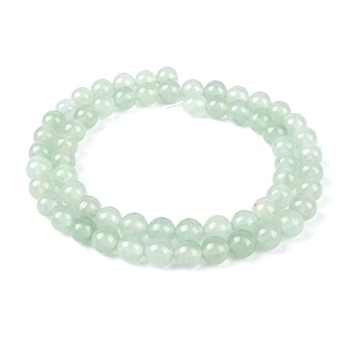 RUBY 62 Stück Naturstein Perlen Halbedelsteine Runde 6mm Edelstein Perlen, Perlen zum auffädeln für Armbänder Halsketten Schmuck Basteln (Naturstein Grün Dongling) von RUBY