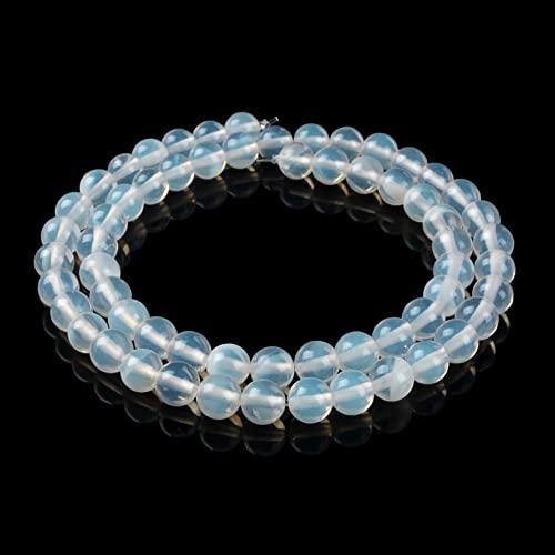 RUBY 62 Stück Naturstein Perlen Halbedelsteine Runde 6mm Edelstein Perlen, Perlen zum auffädeln für Armbänder Halsketten Schmuck Basteln (Opal) von RUBY