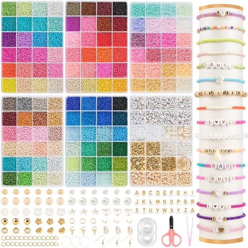 RUBY 60000+ Perlen für Armbänder, 3mm Glasperlen Set Armbänder Selber Machen Armband Perlen, Schmuck Herstellung Charm Kit Geschenke, Erwachsener zu Partys, Feiertage, Geburtstage usw RUBY 60000+ Perlen für Armbänder, 3mm Glasperlen Set Armbänder Selber Machen Armband Perlen, Schmuck Herstellung Charm Kit Geschenke, Erwachsener zu Partys, Feiertage, Geburtstage usw von RUBY