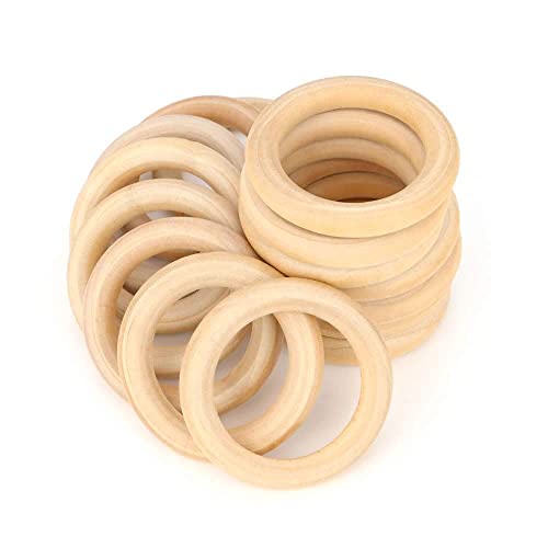 RUBY Holzring, Holzring Hölzern für 16 pc Basteln DIY Handwerk Ring Anhänger und Anschlussstück Schmuck Machen Baby Spielzeug Personenling Rasse (68MM-1) von RUBY