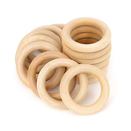 RUBY Holzring,Holzring Hölzern für Basteln DIY Handwerk Ring Anhänger und Anschlussstück Schmuck Machen Spielzeug 20 Stück (Ø 55mm) von RUBY