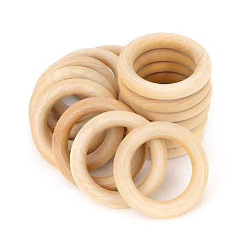 RUBY Holzring,Holzring Hölzern für Basteln DIY Handwerk Ring Anhänger und Anschlussstück Schmuck Machen Spielzeug (55mm) von RUBY