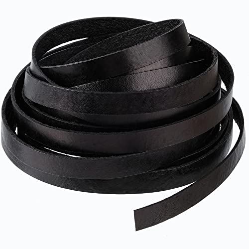 RUBY Lederband Flach，Lederriemen Flach，Lederbänder，Lederriemen Meterware,Lederband breit,Leder meterware (Schwarz-10mm*2mm) von RUBY