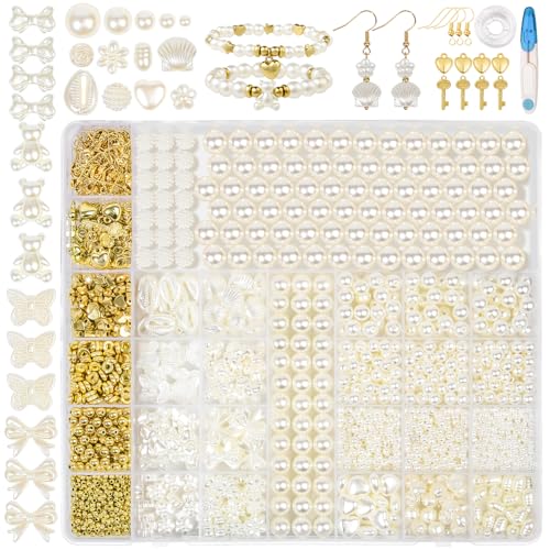 RUBY Perlen Weiß, Perlen zum Auffädeln Erwachsene für DIY Perlen Set Schmuck Bracelet Making Kit, Feiertage, Partys, Weihnachten RUBY Perlen Weiß, Perlen zum Auffädeln Erwachsene für DIY Perlen Set Schmuck Bracelet Making Kit, Feiertage, Partys, Weihnachten von RUBY