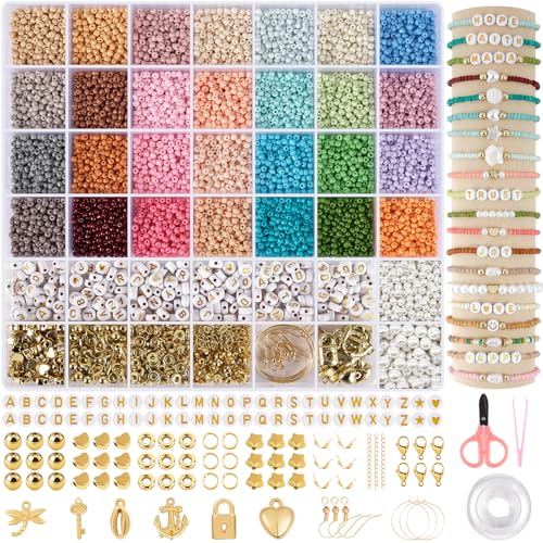 RUBY Perlen für Armbänder, 3mm Glasperlen Set Armbänder Selber Machen Armband Perlen, Schmuck Herstellung Charm Kit Geschenke, Erwachsener zu Partys, Feiertage, Geburtstage usw von RUBY