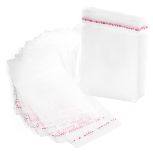 RUBY Transparente Zellophanbeutel aus Kunststoff, mit Klebeverschluss 200 Stück (14 x 20 cm) von RUBY