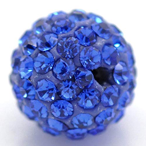RUBYCA Tschechische Kristallperlen in Pavé-Fassung für Shamballa-Schmuck, 10 mm, Königsblau, 50 Stück von RUBYCA