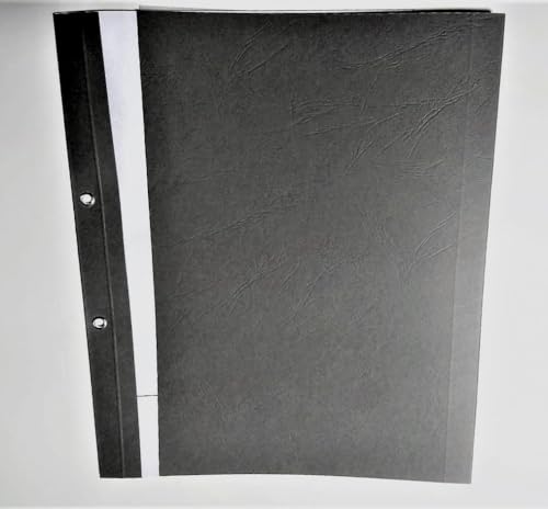 Mappe zum Ösen, DIN A4 mit transparent satinierter Vorderseite, Rückseite Lederoptik dunkelgrau, VPE = 50 Stück (Nr. 4 66-90 Blatt) von RUC