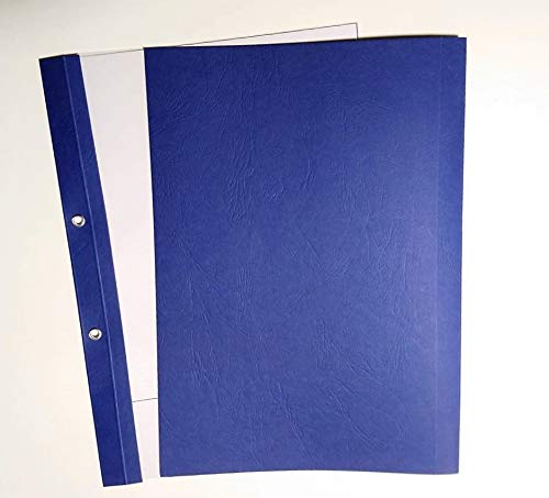 Mappe zum Ösen, DIN A4 mit transparent satinierter Vorderseite, Rückseite Lederoptik königsblau, VPE = 50 Stück (Nr. 4 : 66-90 Blatt) von RUC