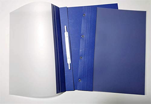 Ösen-Schnellhefter DIN A4, 4-er Ösung, bis 100 Blatt, Lederoptik, transparent satiniert, VPE = 100 Stück, Serie = kraftvoll (königsblau) von RUC