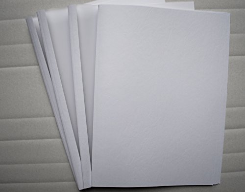 Thermobindemappen Lederstruktur weiß/satiniert, VPE = 50 Stück (1,5 mm = 1-10 Blatt) von RUC