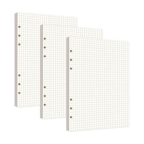 RUCUDIM A5 Ringbuch Nachfüllbar, A5 Nachfüllpapier, 3 Pack Nachfüllbar Notizpapier, Karierte 6 Löcher Refill Leeres Papier, Ordnerfüllpapier 135 Blatt für A5 Notizbuch, Tagbuch, Skizze, Malerei RUCUDIM A5 Ringbuch Nachfüllbar, A5 Nachfüllpapier, 3 Pack Nachfüllbar Notizpapier, Karierte 6 Löcher Refill Leeres Papier, Ordnerfüllpapier 135 Blatt für A5 Notizbuch, Tagbuch, Skizze, Malerei von RUCUDIM