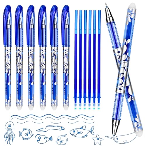 RUCUDIM Radierbare Gelstifte Blau Stifte 0.5mm Wegradierbare Erasable Pen Radierbarer Kugelschreiber Tintenroller Radierstifte Friction Löschbare mit 50 Minen und 2 Radiergummis für Schulen, Büros RUCUDIM Radierbare Gelstifte Blau Stifte 0.5mm Wegradierbare Erasable Pen Radierbarer Kugelschreiber Tintenroller Radierstifte Friction Löschbare mit 50 Minen und 2 Radiergummis für Schulen, Büros von RUCUDIM