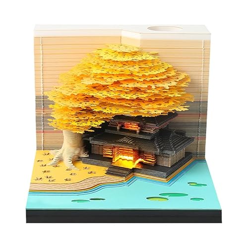 RUDFUZ 2025 Baum Schreibtischkalender mit LED-Lichtern 3D Memo Pad DIY Notizen Notizblock 3D Kunst Kalender Papier Schnitzen Geschenk Haus Skulptur Geschenk für Schule Home Office RUDFUZ 2025 Baum Schreibtischkalender mit LED-Lichtern 3D Memo Pad DIY Notizen Notizblock 3D Kunst Kalender Papier Schnitzen Geschenk Haus Skulptur Geschenk für Schule Home Office von RUDFUZ