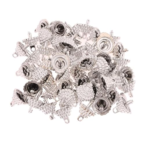 RUDFUZ 50/100pcs Anhänger Set Kugeln Charms Anhänger Kappen Dekoration Halter Kugel Ständer Ersatz Kreative Zubehör Weihnachten Teile von RUDFUZ