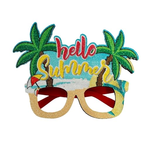 RUDFUZ Sommer-Hawaii-Brille, tropische Themenparty-Dekorationen, Flamingo-Kokos-Bilderrahmen für den Sommer, Hawaii-Party von RUDFUZ