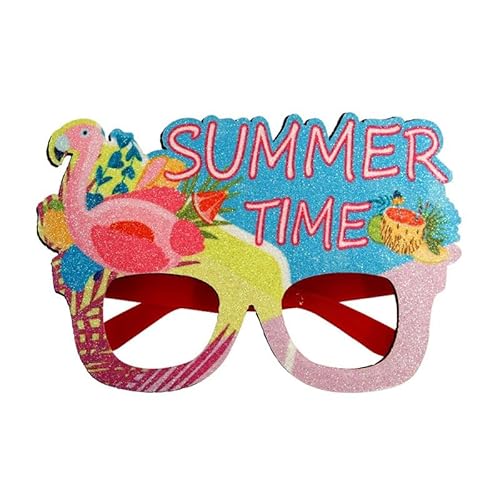 RUDFUZ Sommer-Hawaii-Brille, tropische Themenparty-Dekorationen, Flamingo-Kokos-Bilderrahmen für den Sommer, Hawaii-Party von RUDFUZ