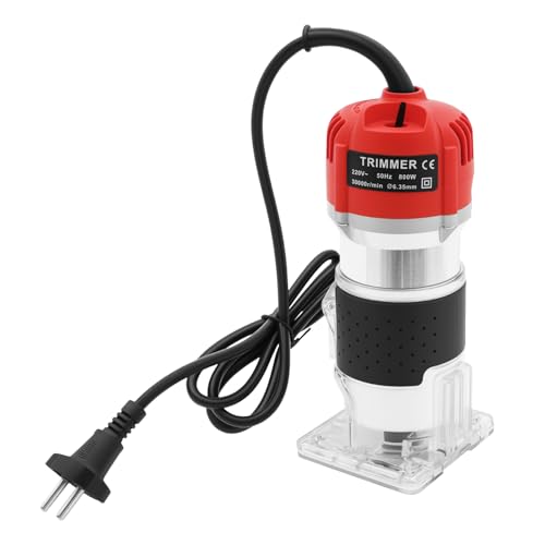 Professional Kantenfräse, 800W Holzfräse Oberfräse 30000r/min Verstellen Werkzeugtiefe Kompakter Elektro-Trimmer für Nuten von Holz, zum Kantenschneiden Professional Kantenfräse, 800W Holzfräse Oberfräse 30000r/min Verstellen Werkzeugtiefe Kompakter Elektro-Trimmer für Nuten von Holz, zum Kantenschneiden von RUETERY