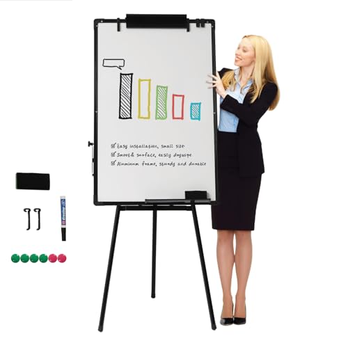 Stativ Whiteboard 90cm x 60cm Trocken abwischbare Staffelei Höhenverstellbar Whiteboard Magnetisch Stehend Flipchart Staffele für Büro Klassenzimmer und Zuhause Stativ Whiteboard 90cm x 60cm Trocken abwischbare Staffelei Höhenverstellbar Whiteboard Magnetisch Stehend Flipchart Staffele für Büro Klassenzimmer und Zuhause von RUETERY