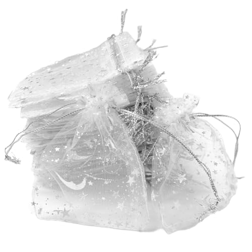 RUGBOL 100 Stück Organzabeutel, kleine Organzabeutel, Organza-Geschenkbeutel, Netzbeutel für Geschenke, Schmuckbeutel, kleine Organzabeutel für Hochzeiten, Partys, Festivals, Spiele (Stil 3) von RUGBOL