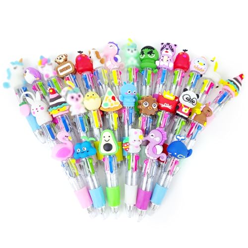 RUGBOL 30 Stück mehrfarbige Stifte, Cartoon-Kugelschreiber, 4-in-1, farbige Stifte, süße Stifte, Schulstifte für Büro, Schulbedarf, Klasse, Schüler, Kinder, Geschenk, Partytütenfüller RUGBOL 30 Stück mehrfarbige Stifte, Cartoon-Kugelschreiber, 4-in-1, farbige Stifte, süße Stifte, Schulstifte für Büro, Schulbedarf, Klasse, Schüler, Kinder, Geschenk, Partytütenfüller von RUGBOL