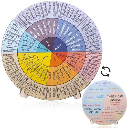 RUGBOL Gefühlsrad, Emotionsrad-Emotionskarten für Kinder und Erwachsene, Geschenke für Psychotherapeuten, Heimdekorationsbedarf RUGBOL Gefühlsrad, Emotionsrad-Emotionskarten für Kinder und Erwachsene, Geschenke für Psychotherapeuten, Heimdekorationsbedarf von RUGBOL