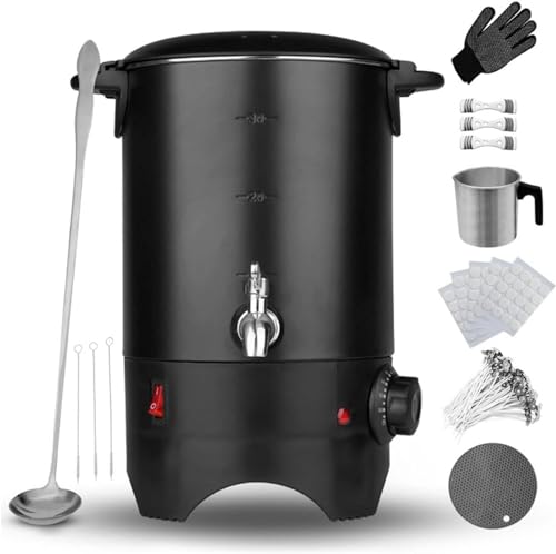 RUGPDA 5 Liter Kerzenschmelztiegel, einstellbare Temperatur, elektrischer Kerzenschmelztopf, hält 5 Liter Schmelzwachs für die Kerzenherstellung, geeignet für Soja, Paraffin, Kokosnuss, Bienenwachs RUGPDA 5 Liter Kerzenschmelztiegel, einstellbare Temperatur, elektrischer Kerzenschmelztopf, hält 5 Liter Schmelzwachs für die Kerzenherstellung, geeignet für Soja, Paraffin, Kokosnuss, Bienenwachs von RUGPDA